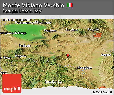 Satellite Panoramic Map of Monte Vibiano Vecchio