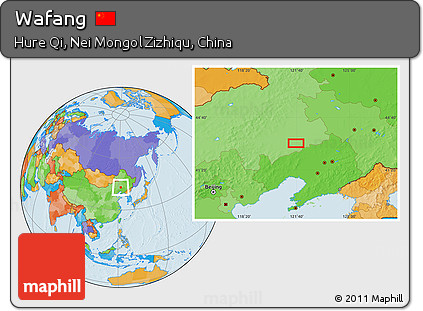 Political Location Map of Wafang