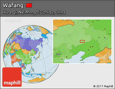 Political Location Map of Wafang