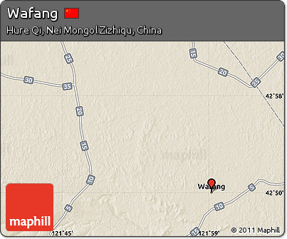 Shaded Relief Map of Wafang