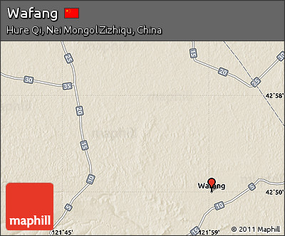 Shaded Relief Map of Wafang
