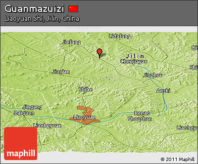 Physical Panoramic Map of Guanmazuizi