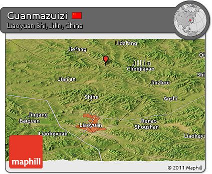 Satellite Panoramic Map of Guanmazuizi