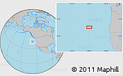 Gray Location Map of the area around 43° 1' 43" N, 128° 16' 30" W