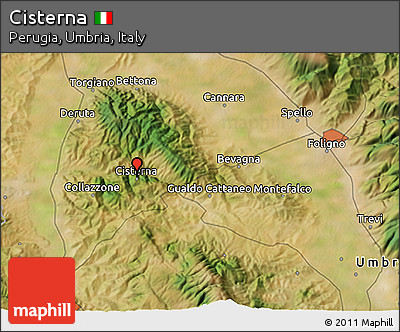 Satellite 3D Map of Cisterna
