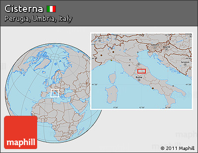 Gray Location Map of Cisterna