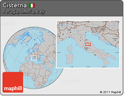 Gray Location Map of Cisterna