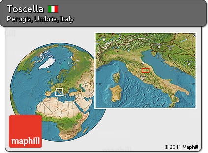 Satellite Location Map of Toscella