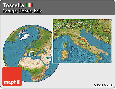 Satellite Location Map of Toscella