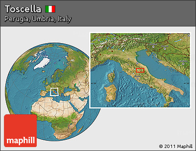 Satellite Location Map of Toscella