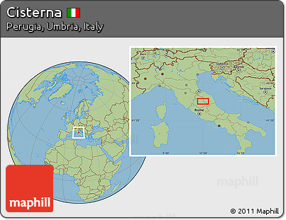 Savanna Style Location Map of Cisterna