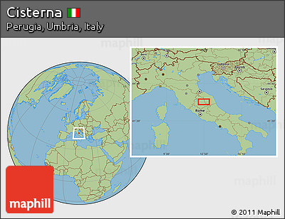 Savanna Style Location Map of Cisterna