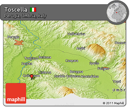 Physical Panoramic Map of Toscella