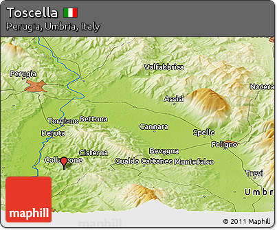 Physical Panoramic Map of Toscella