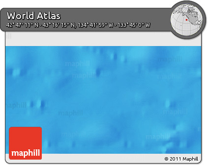 Physical 3D Map of the Area around 43° 1' 43" N, 134° 13' 29" W