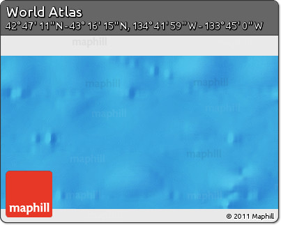 Physical 3D Map of the Area around 43° 1' 43" N, 134° 13' 29" W