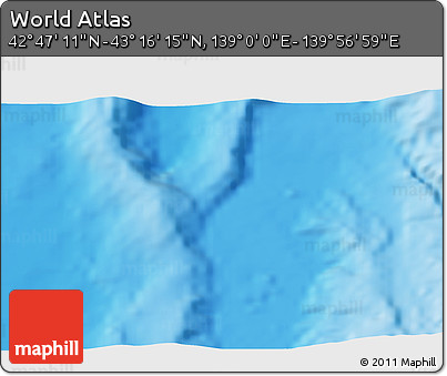 Physical 3D Map of the Area around 43° 1' 43" N, 139° 28' 29" E