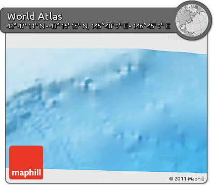 Physical 3D Map of the Area around 43° 1' 43" N, 146° 16' 30" E