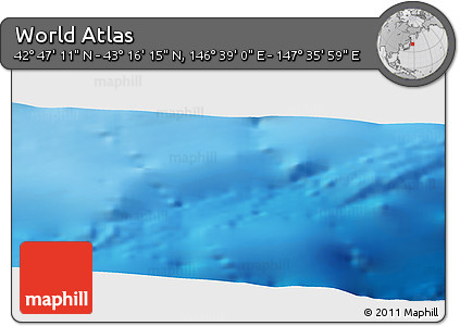 Physical Panoramic Map of the Area around 43° 1' 43" N, 147° 7' 30" E