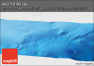 Physical Panoramic Map of the Area around 43° 1' 43" N, 147° 7' 30" E