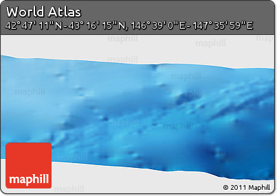 Physical Panoramic Map of the Area around 43° 1' 43" N, 147° 7' 30" E