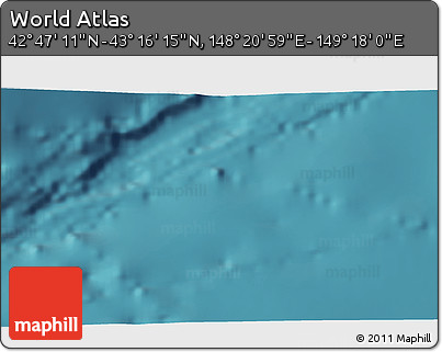Satellite 3D Map of the Area around 43° 1' 43" N, 148° 49' 29" E