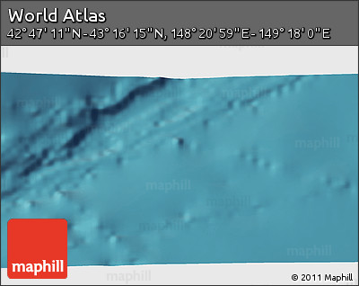 Satellite 3D Map of the Area around 43° 1' 43" N, 148° 49' 29" E