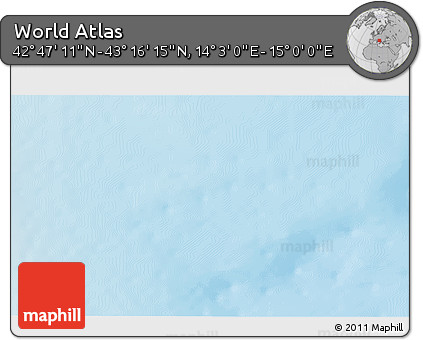 Physical 3D Map of the Area around 43° 1' 43" N, 14° 31' 30" E
