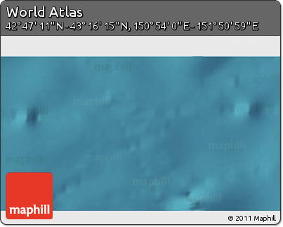 Satellite 3D Map of the Area around 43° 1' 43" N, 151° 22' 30" E