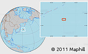 Gray Location Map of the area around 43° 1' 43" N, 152° 13' 29" E