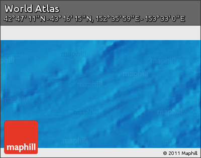 Physical 3D Map of the Area around 43° 1' 43" N, 153° 4' 29" E