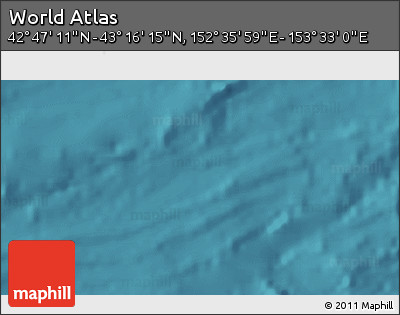Satellite 3D Map of the Area around 43° 1' 43" N, 153° 4' 29" E
