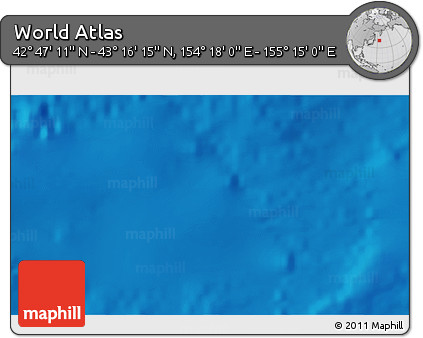 Physical 3D Map of the Area around 43° 1' 43" N, 154° 46' 30" E