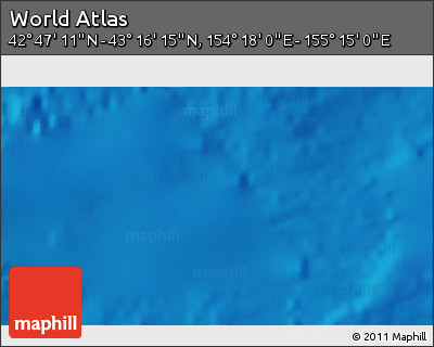 Physical 3D Map of the Area around 43° 1' 43" N, 154° 46' 30" E