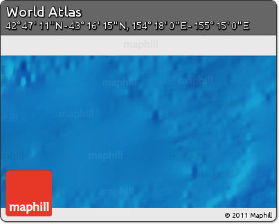 Physical 3D Map of the Area around 43° 1' 43" N, 154° 46' 30" E
