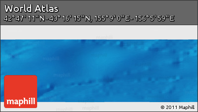 Physical Panoramic Map of the Area around 43° 1' 43" N, 155° 37' 30" E