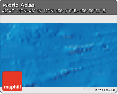 Physical 3D Map of the Area around 43° 1' 43" N, 156° 28' 29" E