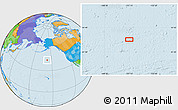 Political Location Map of the area around 43° 1' 43" N, 157° 10' 30" W