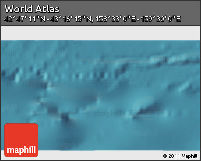 Satellite 3D Map of the Area around 43° 1' 43" N, 159° 1' 30" E