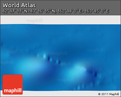 Physical 3D Map of the Area around 43° 1' 43" N, 163° 16' 30" E