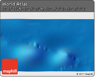 Physical 3D Map of the Area around 43° 1' 43" N, 163° 16' 30" E