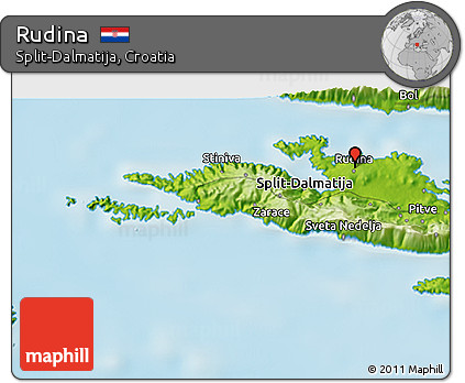 Physical 3D Map of Rudina