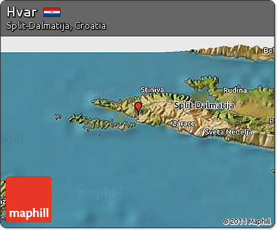 Satellite 3D Map of Hvar
