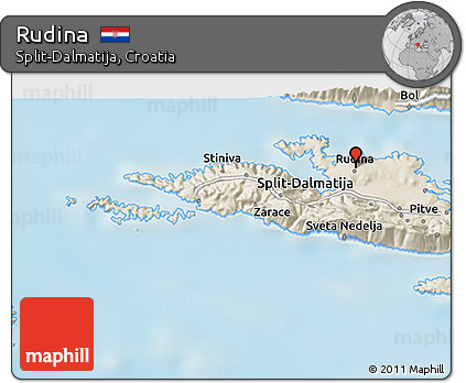 Shaded Relief 3D Map of Rudina