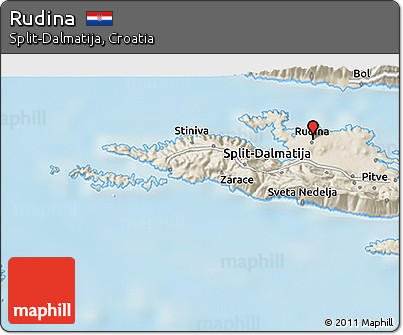 Shaded Relief 3D Map of Rudina