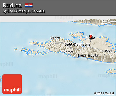 Shaded Relief 3D Map of Rudina