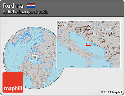 Gray Location Map of Rudina