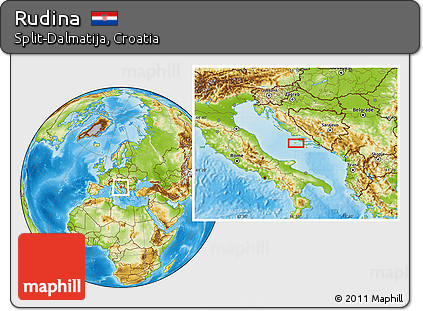 Physical Location Map of Rudina