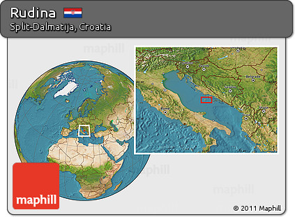 Satellite Location Map of Rudina