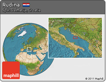 Satellite Location Map of Rudina